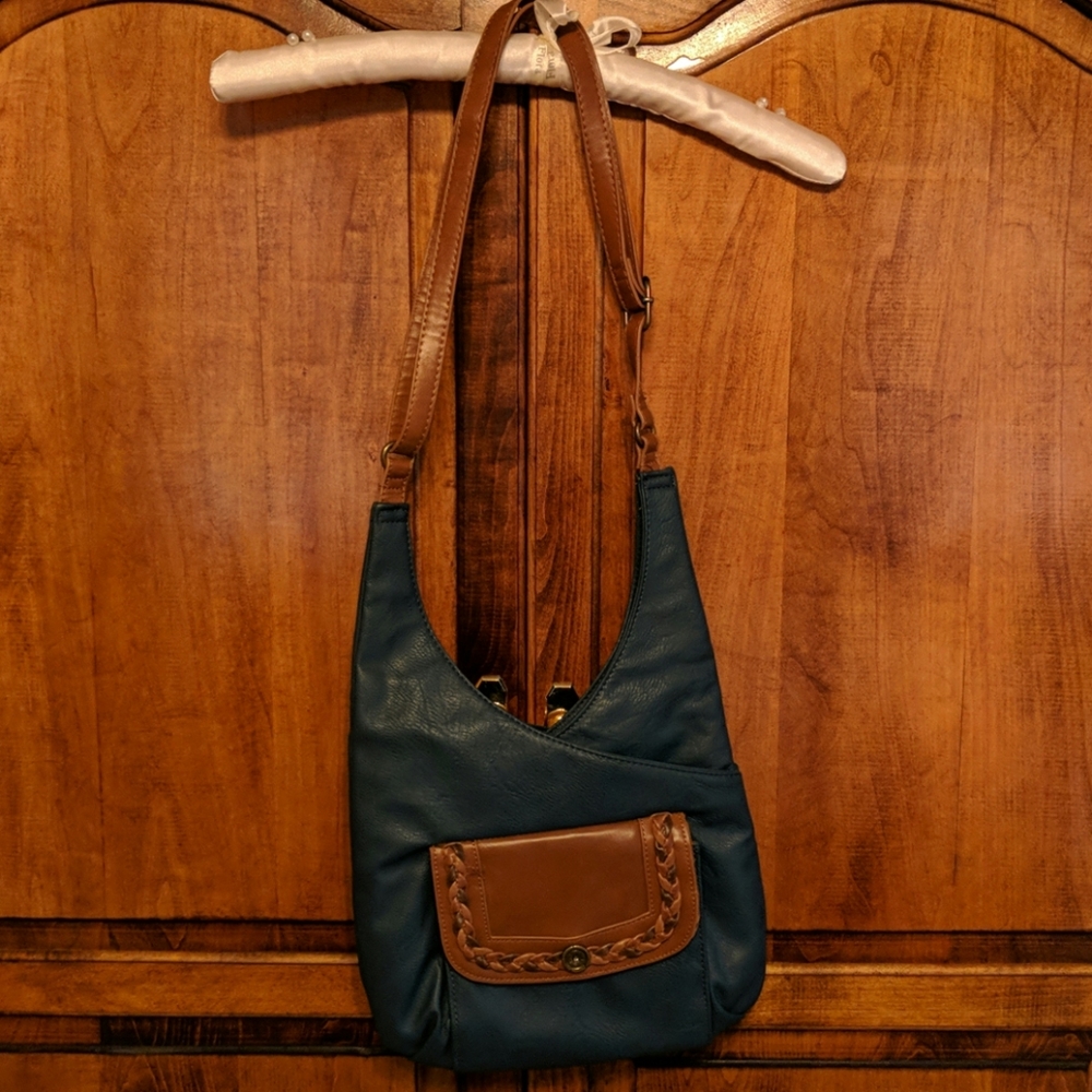 Bueno Teal Brown Bag